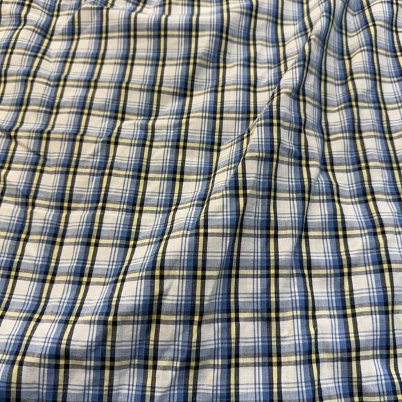 Chaps Shirt Men's XL Blue Yellow Plaid Easy Care Long Sleeve Button Front - Picture 8 of 9